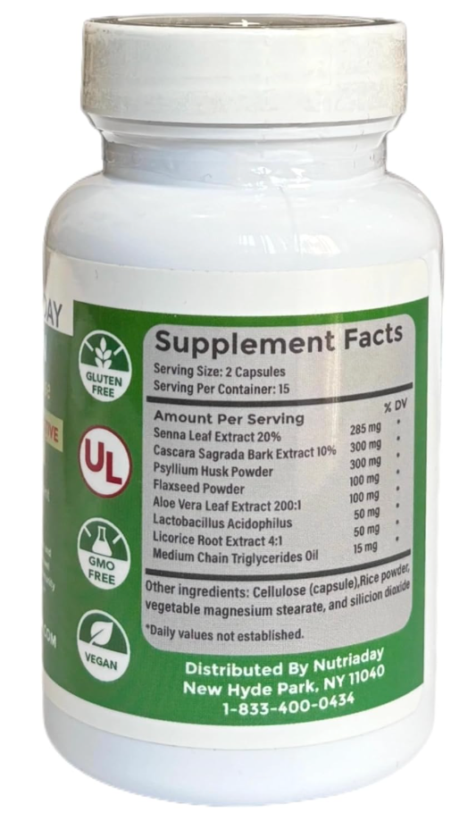 Colon 15 Day Cleanse - Advanced Colon Cleanse for Women & Men with Cascara Sagrada, Psyllium Husk, Senna Leaf & Probiotics - Detox Bloating & Constipation Relief - Non-GMO, 30 Veg Capsule